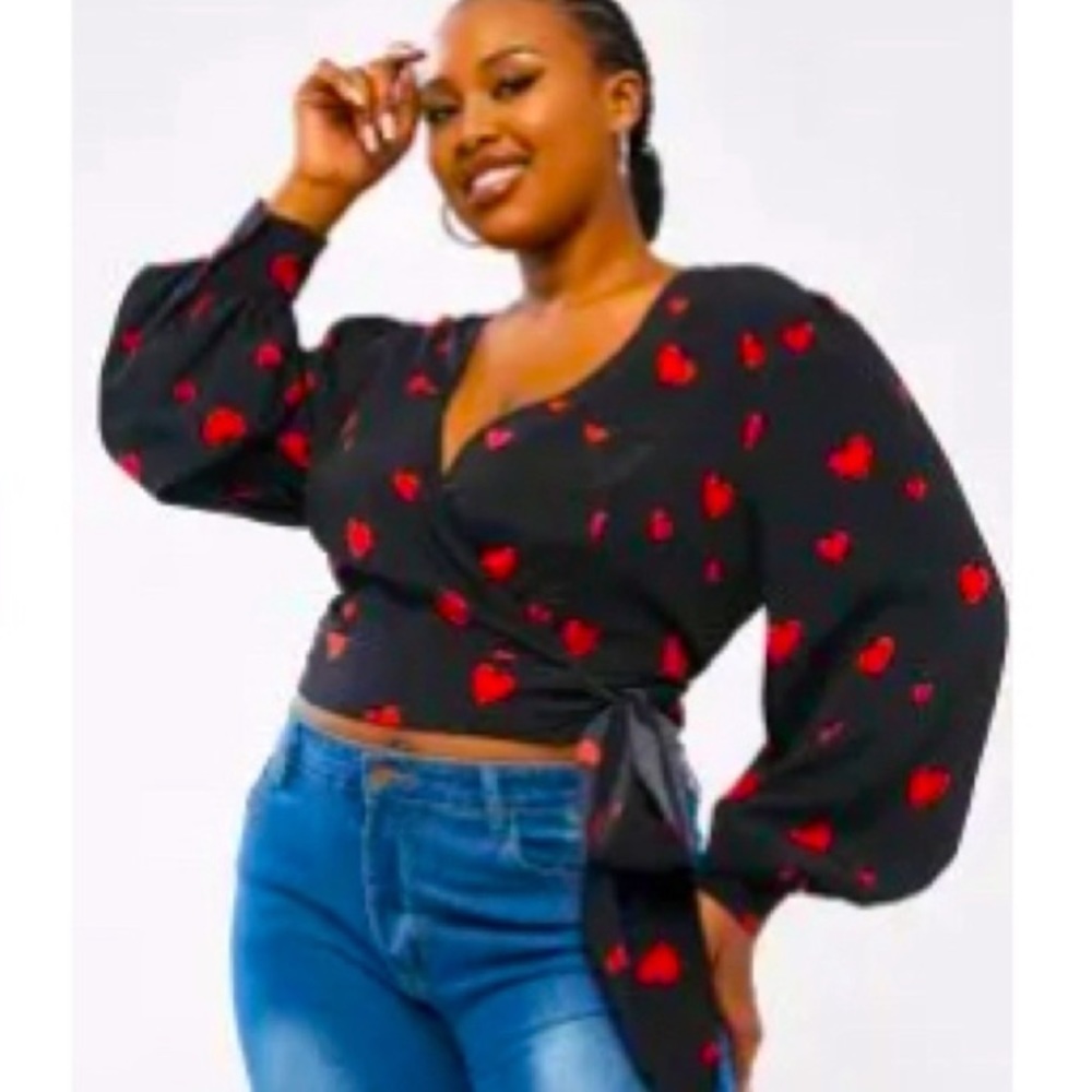 heart print top